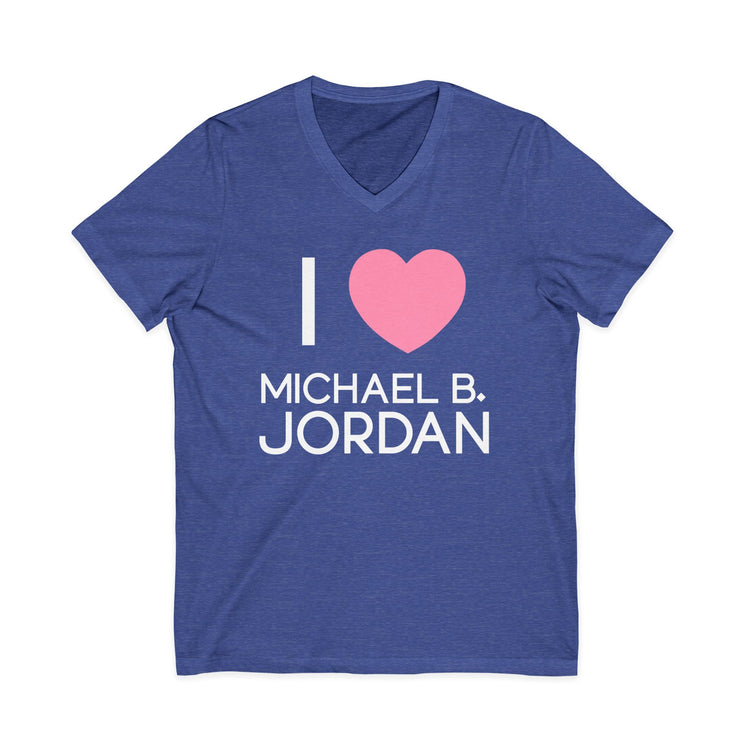 I Love Michael B. Jordan V-Neck Tee - Fandom-Made
