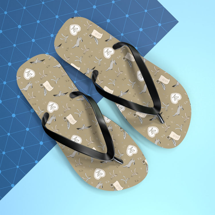 Tortured Poet All-Over Print Flip Flops - Fandom-Made