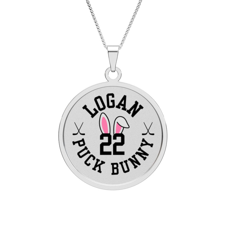 Logan Bunny Round Photo Pendant