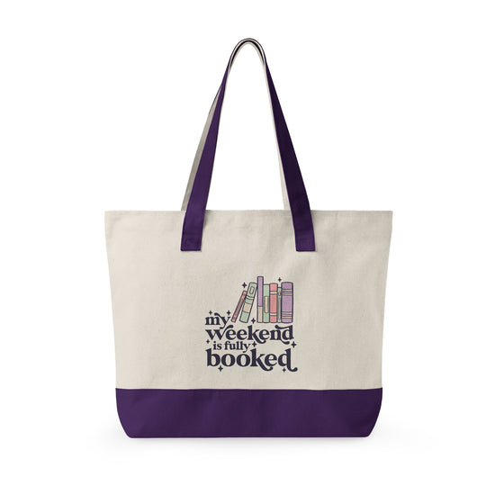 Fully Booked Zippered Canvas Tote - Fandom-Made
