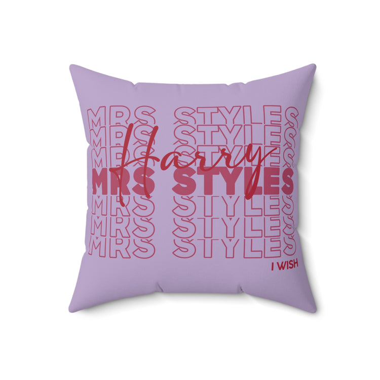 Mrs. Styles Faux Suede Square Pillow