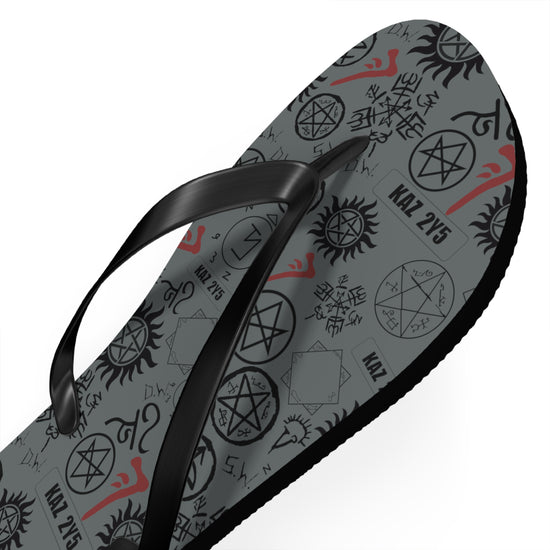 Supernatural Symbols All-Over Print Flip Flops - Fandom-Made