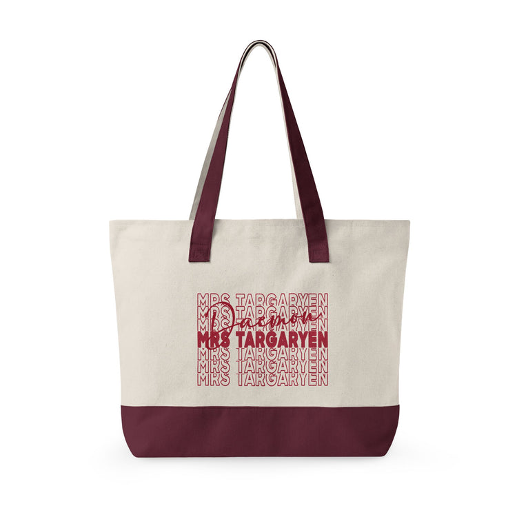 Mrs. Daemon Targaryen Zippered Canvas Tote