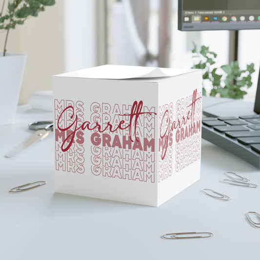 Mrs. Garrett Graham Note Cube