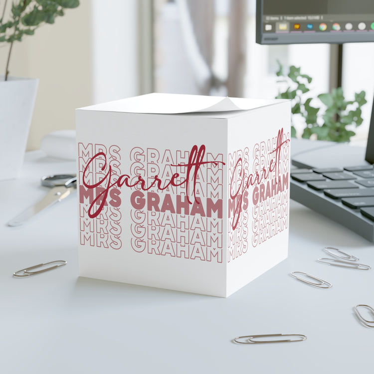 Mrs. Garrett Graham Note Cube