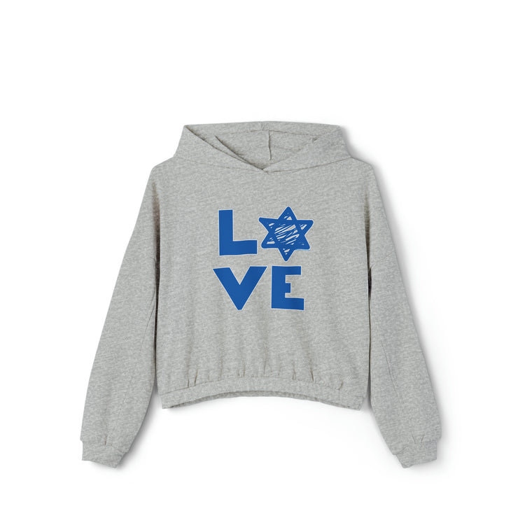 Love Star of David Women's Cinched Bottom Hoodie - Fandom-Made