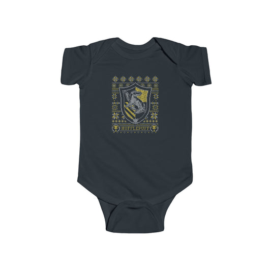 Hufflepuff Ugly Christmas Sweater Infant Bodysuit