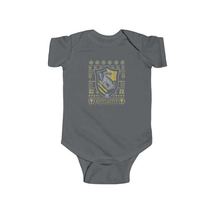 Hufflepuff Ugly Christmas Sweater Infant Bodysuit