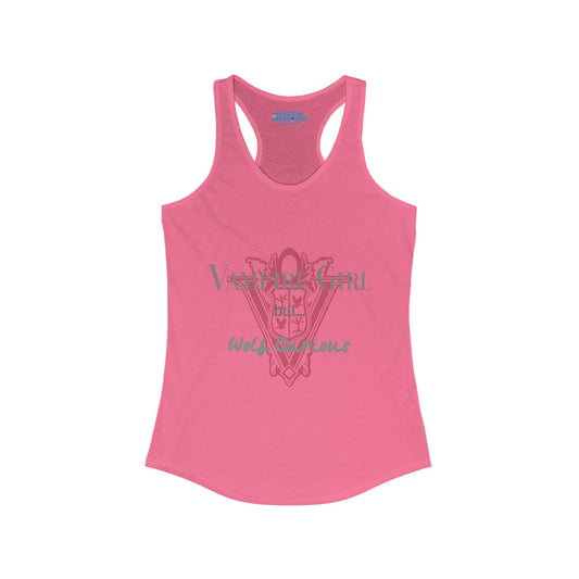 Vampire Girl But... Wolf Curious Racerback Tank