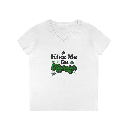 Kiss Me I'm Highrish V-Neck Tee