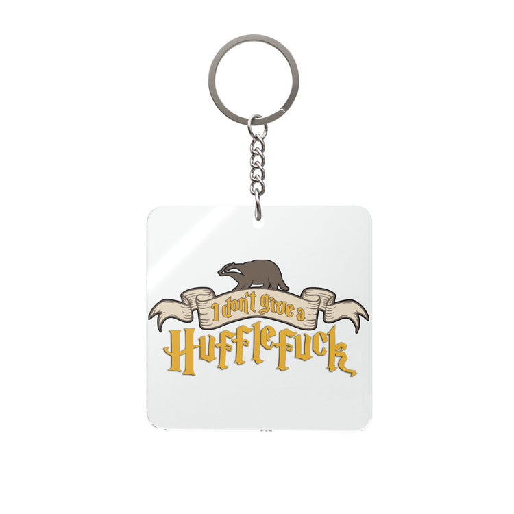 I Don't Give a Hufflefuck Square Keychain