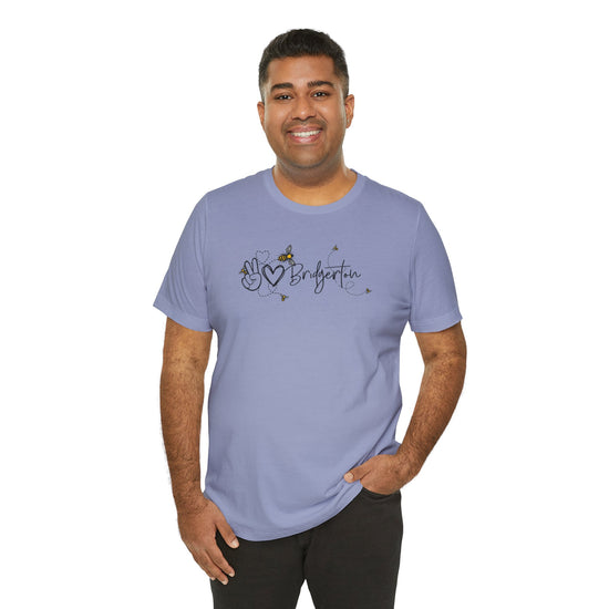 Peace Love Bridgerton Unisex T-Shirt - Fandom-Made