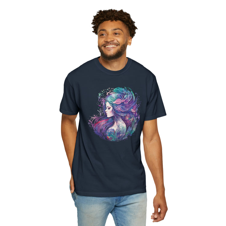 Mermaid Watercolor Unisex Garment-Dyed T-shirt