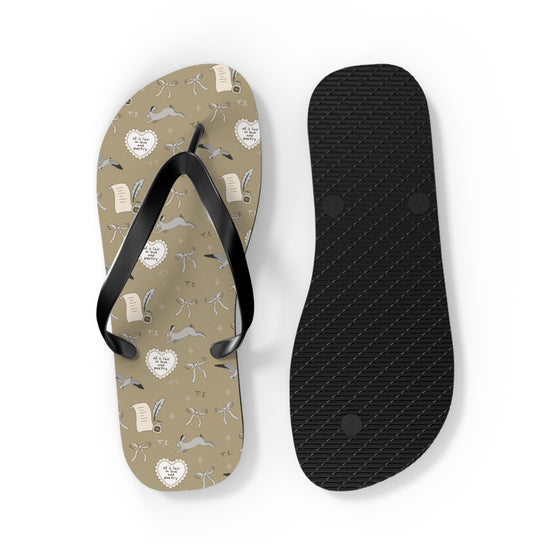 Tortured Poet All-Over Print Flip Flops - Fandom-Made