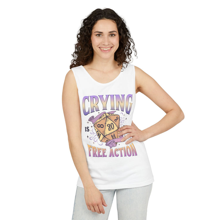 Crying Is a Free Action Tank Top - Fandom-Made