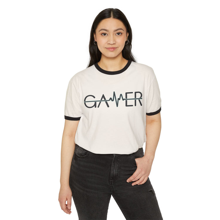 Gamer Heartbeat Ringer T-Shirt
