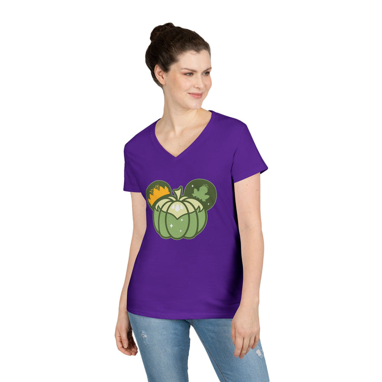 Princess Tiana Pumpkin Ladies' V-Neck Tee