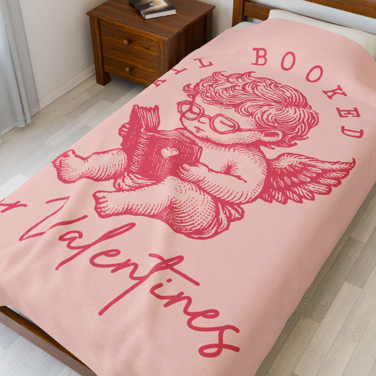 All Booked For Valentine's Day Velveteen Plush Blanket