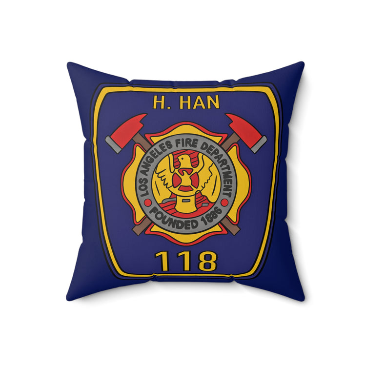 Han Badge Faux Suede Pillow