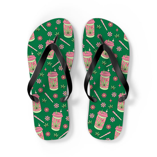 Highly Caffeinated All Over Print Flip Flops - Fandom-Made