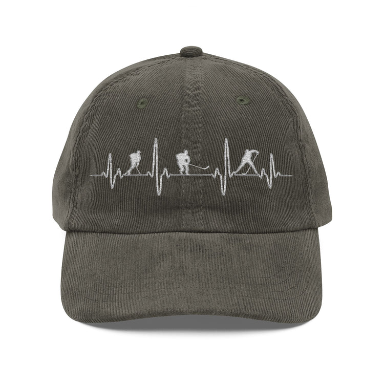 My Heart Beats For Hockey Corduroy Cap