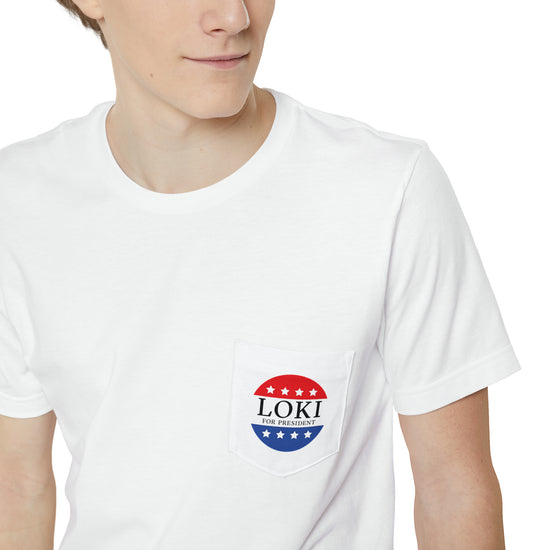 Loki For President Unisex Pocket T-shirt - Fandom-Made