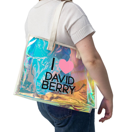 I Love David Berry Holographic Tote Bag - Fandom-Made