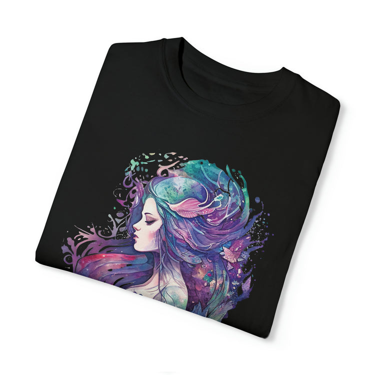 Mermaid Watercolor Unisex Garment-Dyed T-shirt