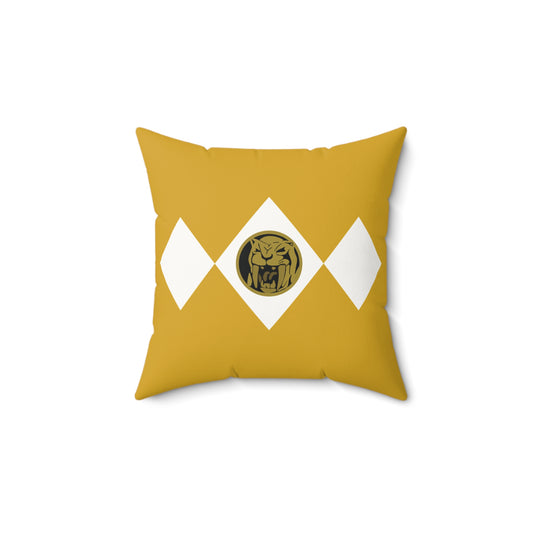 Yellow Ranger Faux Suede Square Pillow