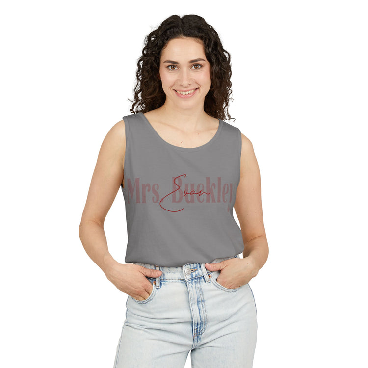 Mrs. Evan Buckley Unisex Garment-Dyed Tank Top - Fandom-Made