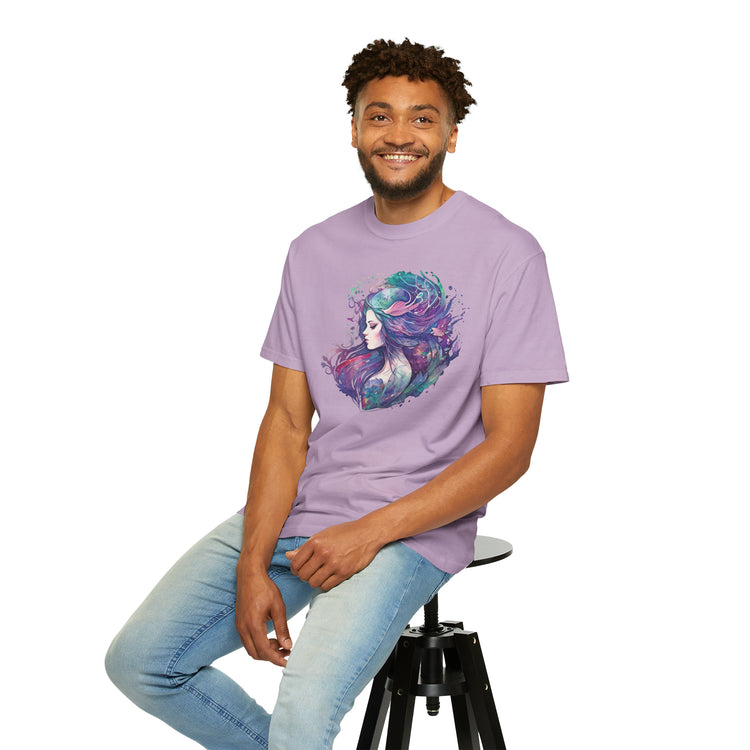 Mermaid Watercolor Unisex Garment-Dyed T-shirt