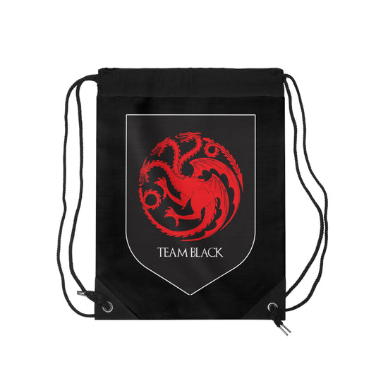 Team Black Drawstring Bag