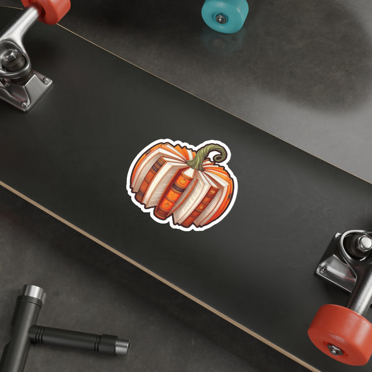 Bookish Pumpkin Die-Cut Sticker
