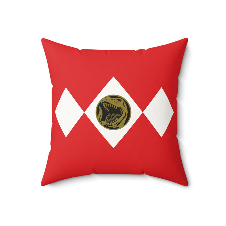Red Ranger Faux Suede Square Pillow