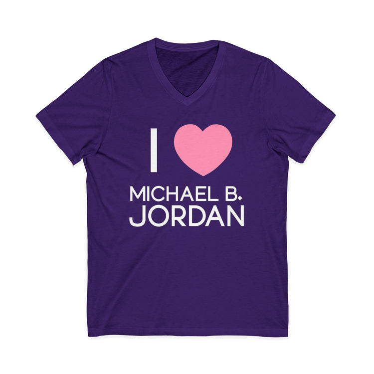 I Love Michael B. Jordan V-Neck Tee - Fandom-Made