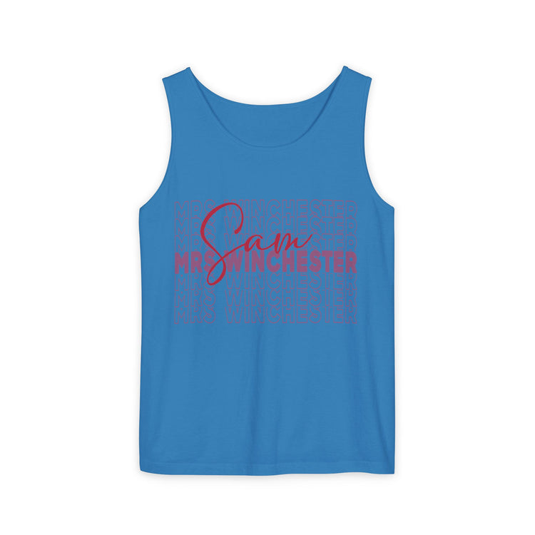 Mrs. Sam Winchester Unisex Garment-Dyed Tank Top - Fandom-Made