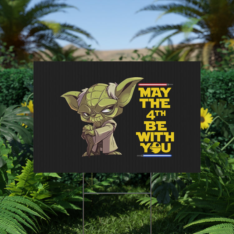 May The 4th Be With Yoda Yard Sign