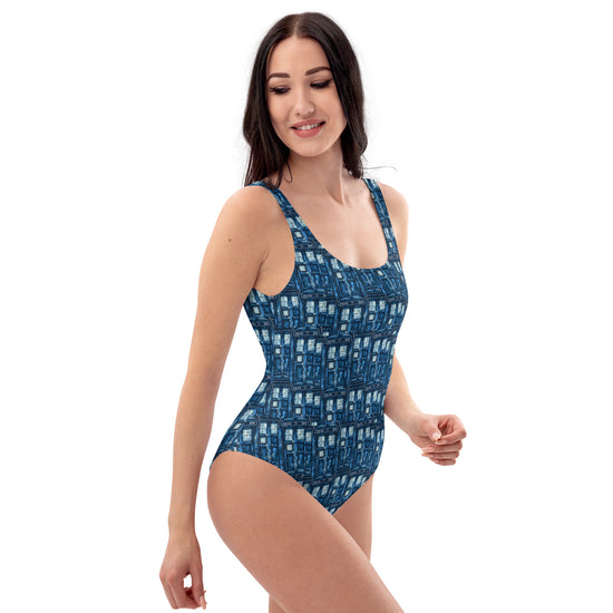 Tardis All-Over Print One-Piece Swimsuit - Fandom-Made