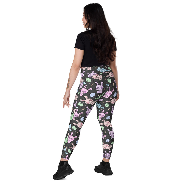 Zombie Bunnies All-Over Print Leggings with Pockets - Fandom-Made