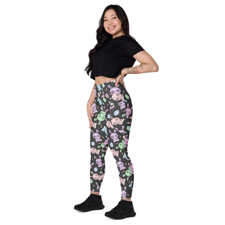 Zombie Bunnies All-Over Print Leggings with Pockets - Fandom-Made