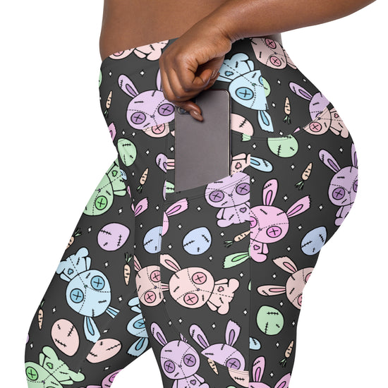 Zombie Bunnies All-Over Print Leggings with Pockets - Fandom-Made