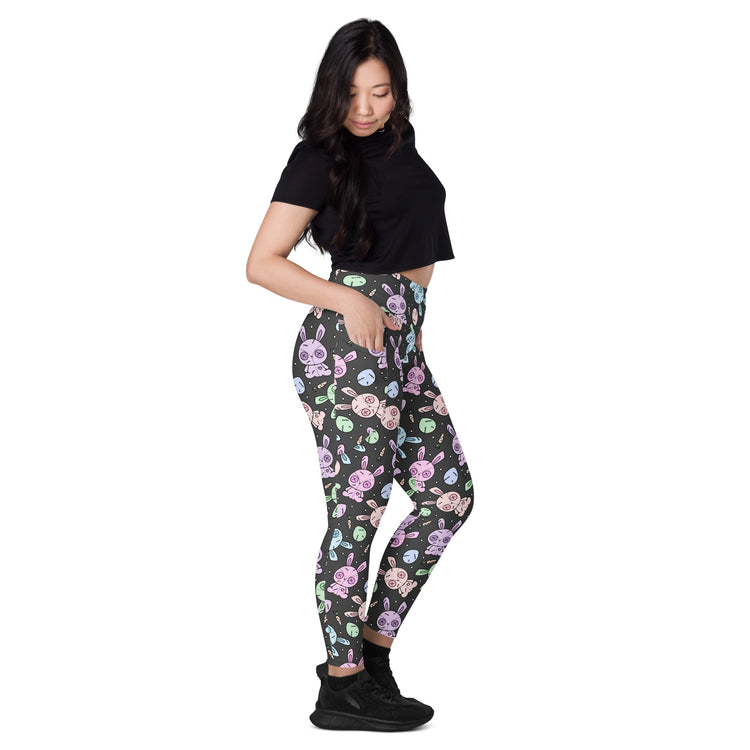 Zombie Bunnies All-Over Print Leggings with Pockets - Fandom-Made