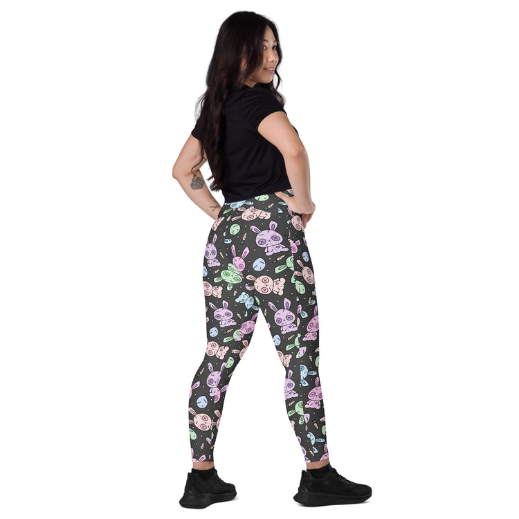 Zombie Bunnies All-Over Print Leggings with Pockets - Fandom-Made