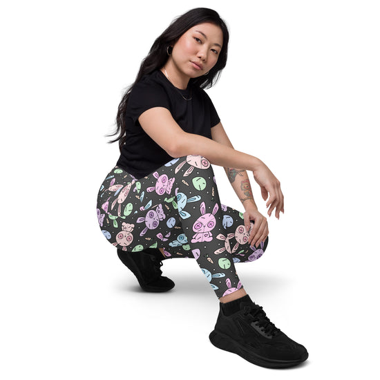 Zombie Bunnies All-Over Print Leggings with Pockets - Fandom-Made