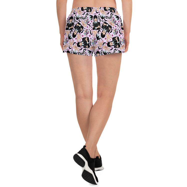 Wednesday Addams All-Over Print Women’s Athletic Shorts - Fandom-Made