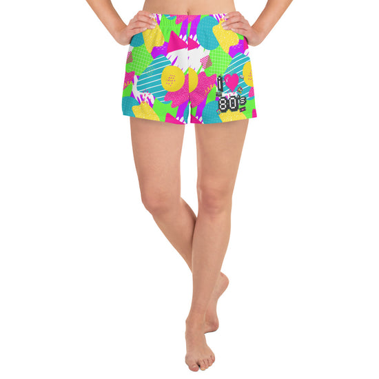 I Love The 80s All-Over Print Women’s Athletic Shorts - Fandom-Made