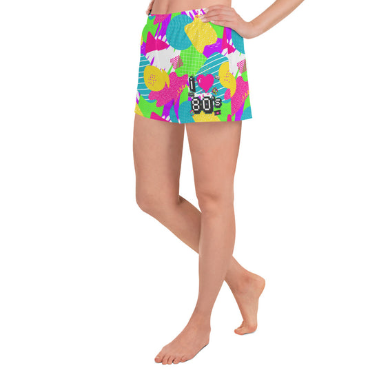 I Love The 80s All-Over Print Women’s Athletic Shorts - Fandom-Made