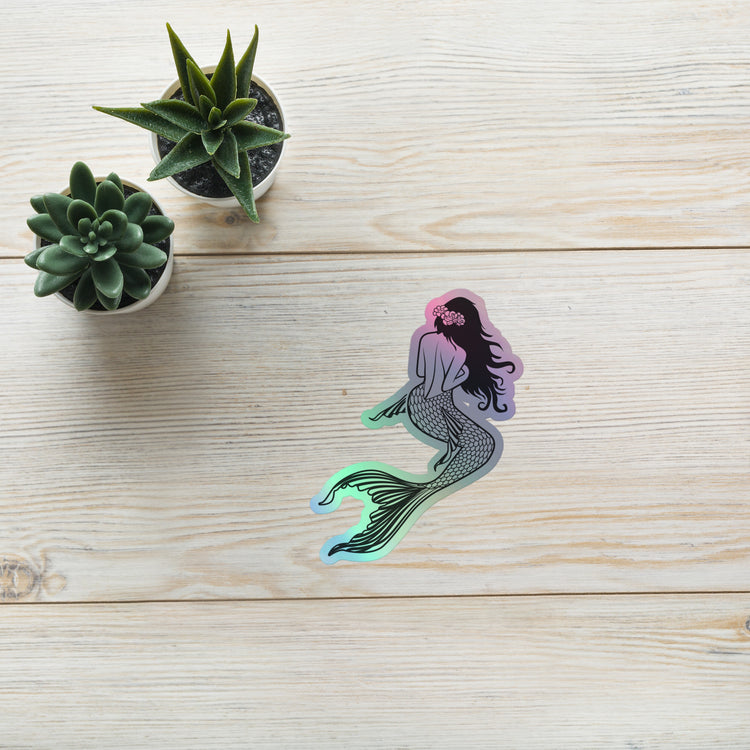 Mermaid Waiting Holographic Stickers - Fandom-Made