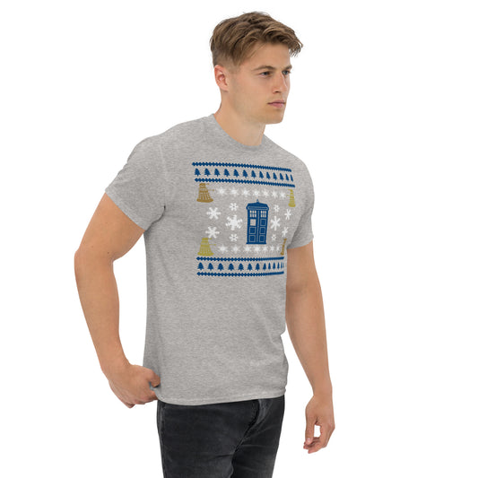Doctor Who Ugly Christmas Sweater Men's Classic Tee - Fandom-Made