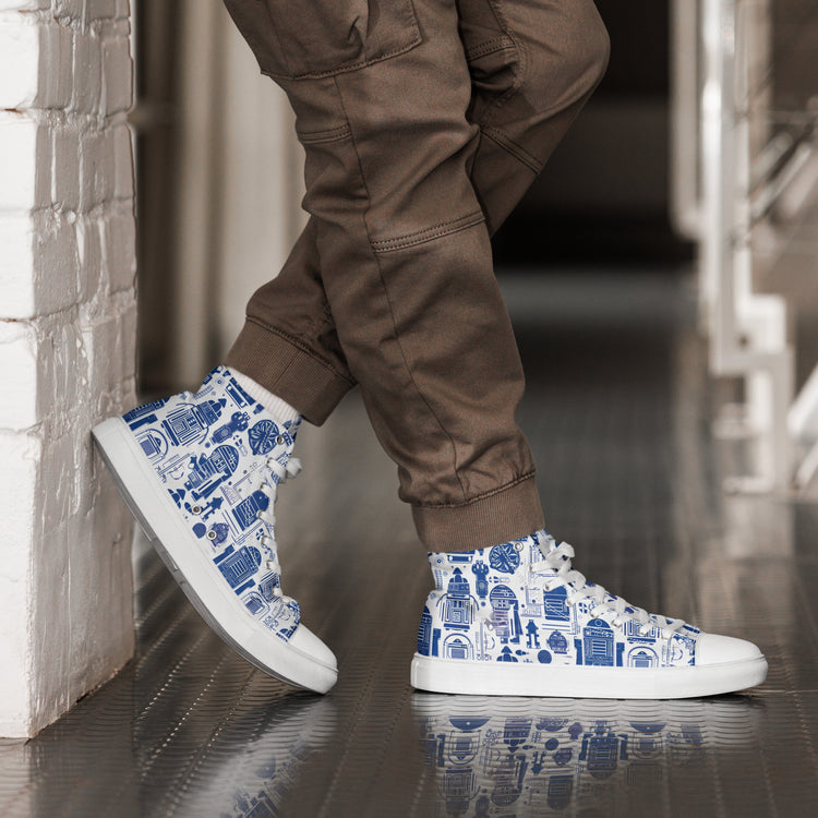 R2 Men's High Top Canvas Shoes - Fandom-Made